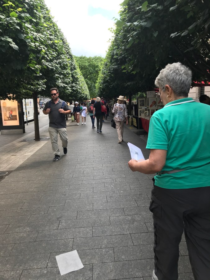 Suddenly Mad- Jeanne walking to the M1 bus after the Met