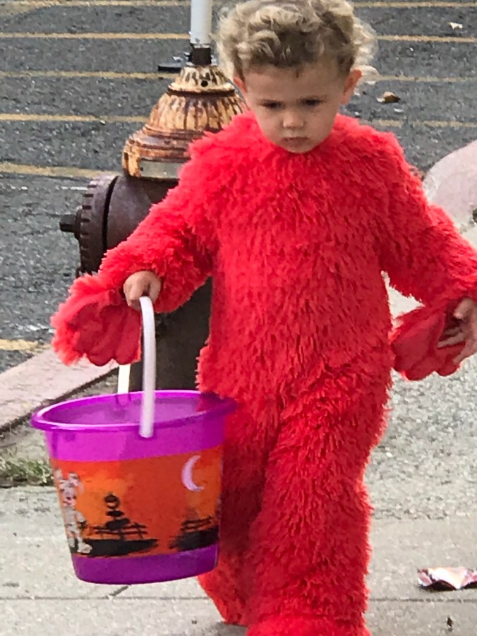 The Beginning, The Middle and The End (Halloween child maybe Elmo)