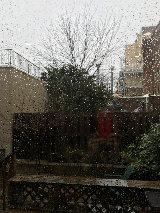 suddenly mad- in my element (rain outside patio door)