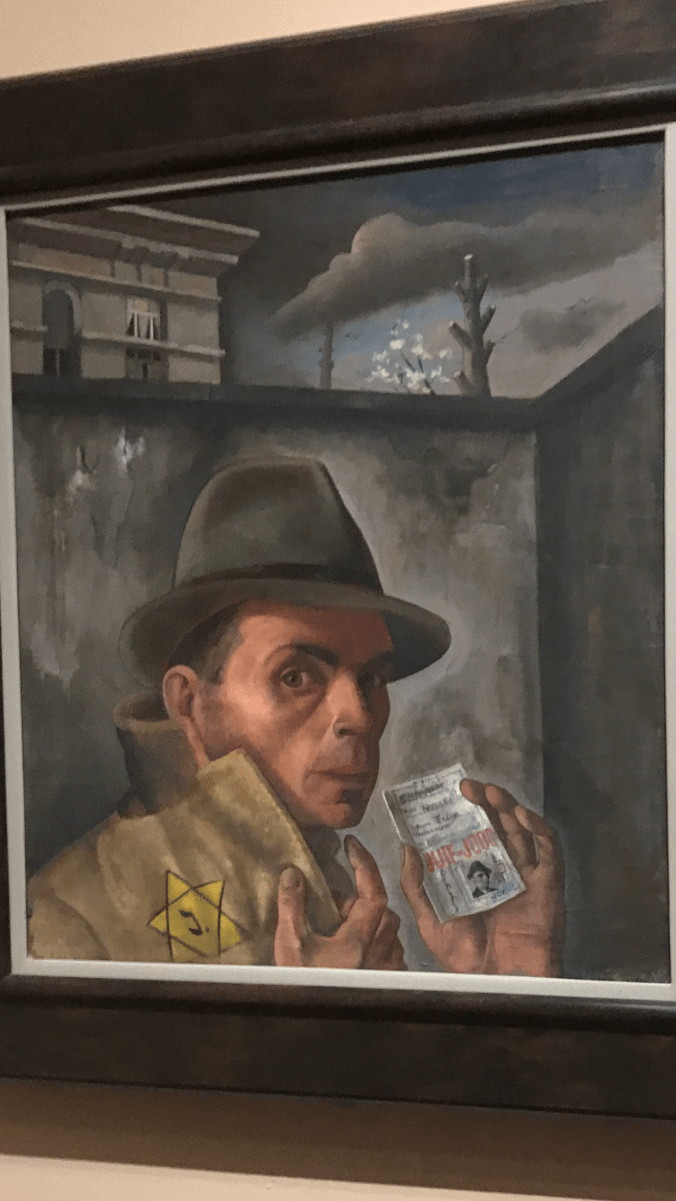 Now and Then - Self Portrait with Jewish Identity Card by Felix Nussbaum