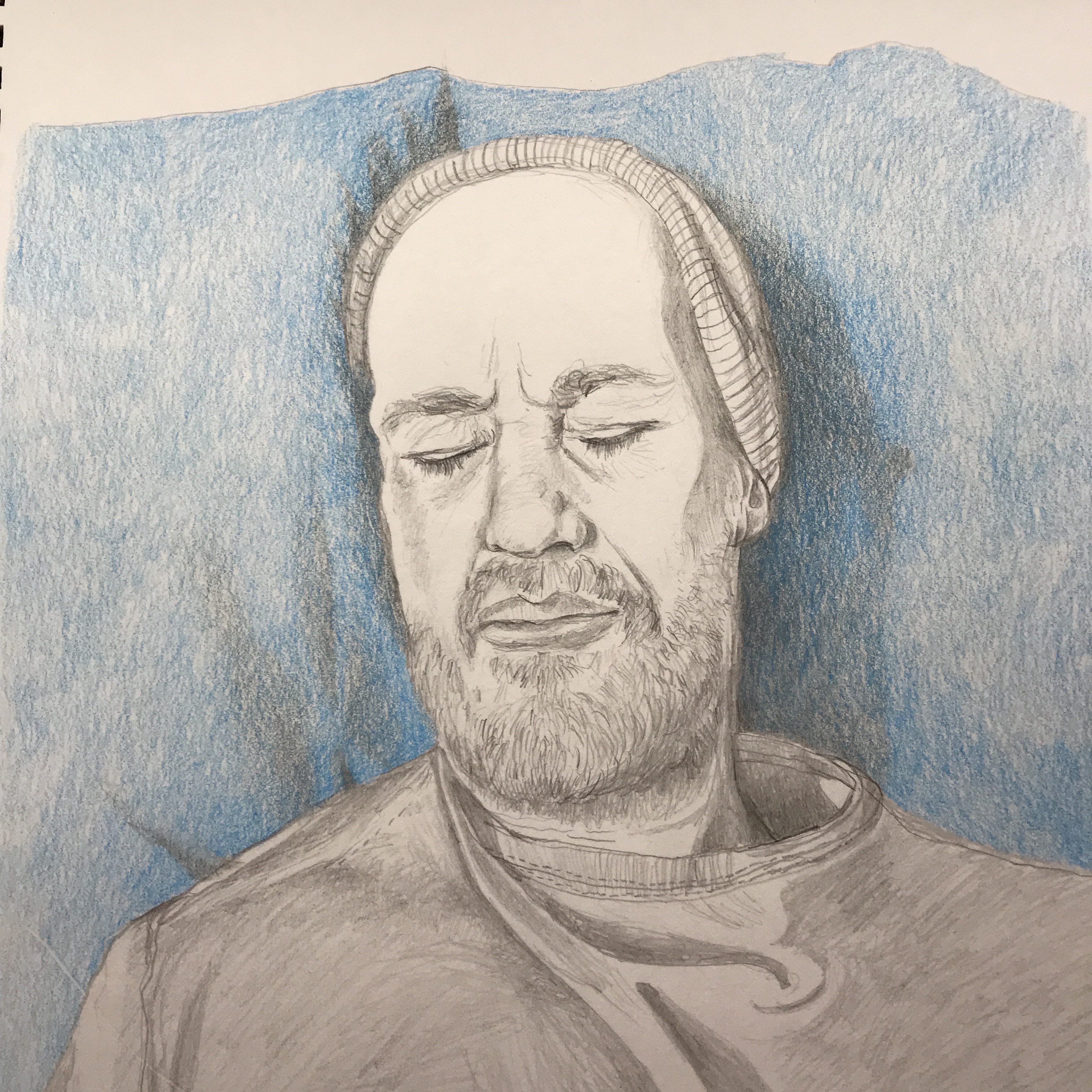 Suddenly Mad- Wish this was a dream (drawing of Wayne with his eyes closed)